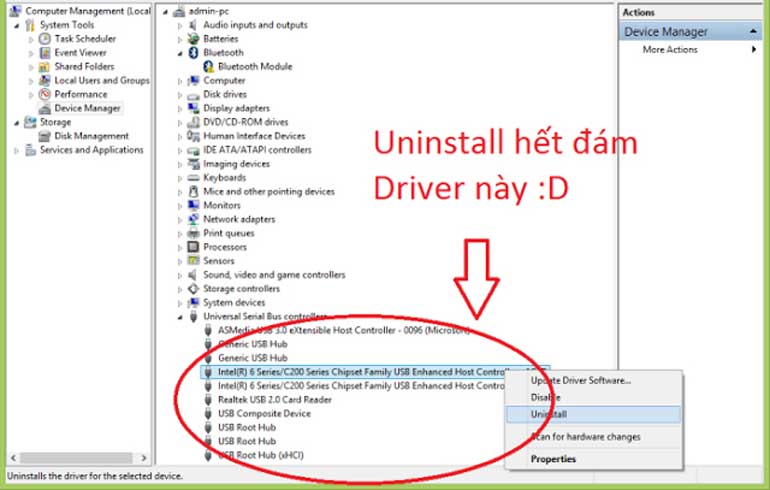 Khắc phục lỗi Win 8, 7, XP không nhận USB 